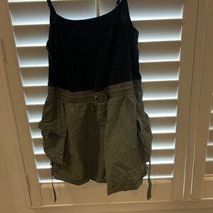 Black and green romper